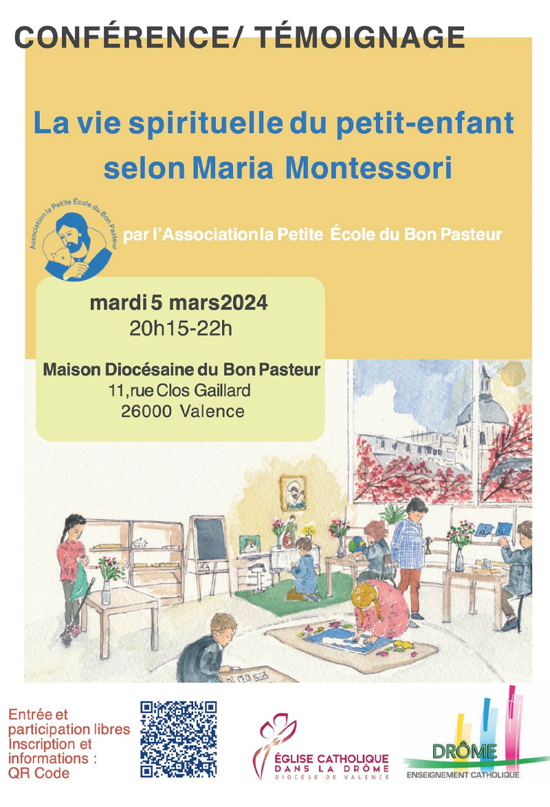 Conférence à Valence : la vie spirituelle du petit-enfant selon Maria Montessori